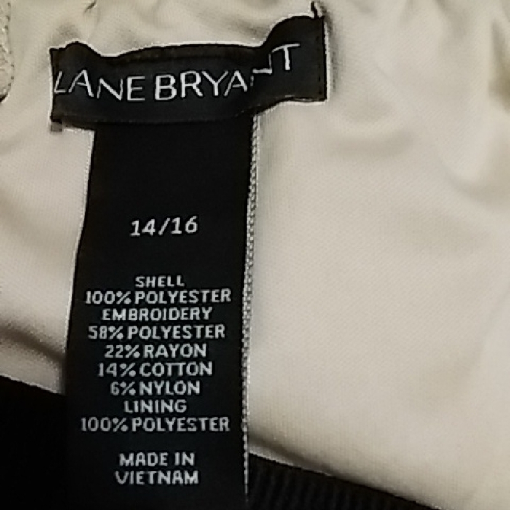 Lane Bryant Black and Cream Polka Dot A-Line Skirt - Picture 6 of 7